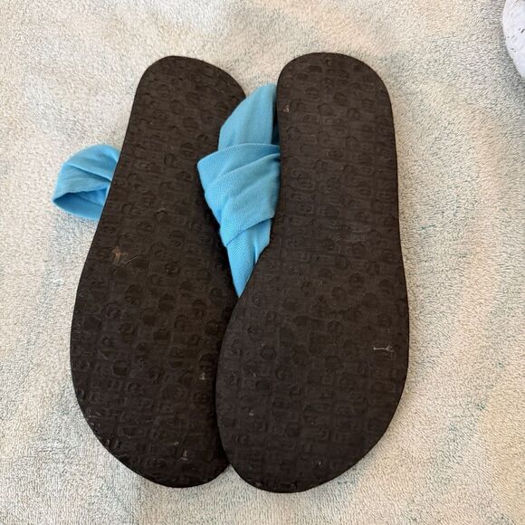 Sanuk Yoga Sling 2 Black Aqua Blue Women’s 9 NWOT Comfort Summer Outdoor - Picture 4 of 6